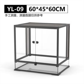 Front-opening Double-hinged Door With Top Screen Ventilation 30 Gallon Large Assembled Reptile Glass Breeding Box (Option: 60X45X60 CM)