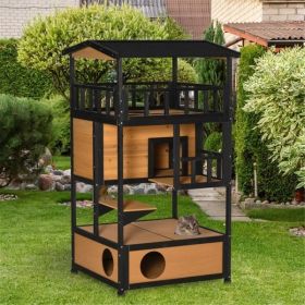 Cat House, Wooden Cat House Amazon Shipping, WalMart Banned, No Shipping On Weekends (Option: Natural)