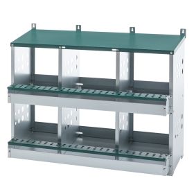 6 Compartments Chicken Nesting Box For Laying Eggs, Roll Away Chicken Laying Boxes, Green (Color: Green)